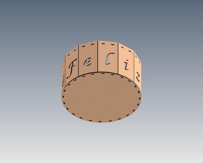 circulaire boîte 12 côtés couvercle heureux mère journée complément mdf Couper laser diode co2 3d print model - Mito3D