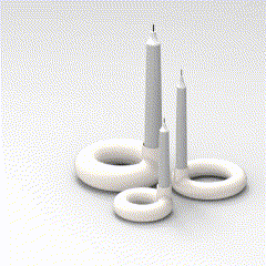 circolare candela titolari decorazione casa Fai attrezzo minimalista miscelatore Casa ufficio festa tavolo fuoco calore 3d print model - Mito3D