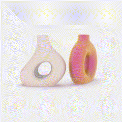 circolare curvilineo minimalista vasi vaso fiori ramo decorazione casa Fai arte cerchio figura design 3d print model - Mito3D