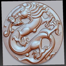 circulaire du dragon art orient de jade bijoux la gravure cnc estampage sculpture artcam 3d animal un soulagement bas-relief 3d print model - Mito3D