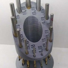 circular drill holder 13 pc 15 65mm drills tools hand_tools 3d print model - Mito3D