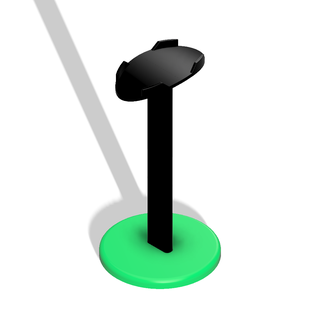 circular earphone holder support headset base desk gamer headphone 3d print model - Mito3D