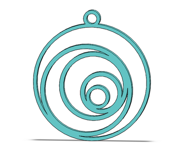 circular brincos pingente círculo geométrico recursivo espiral suporte Mathart 3d print model - Mito3D