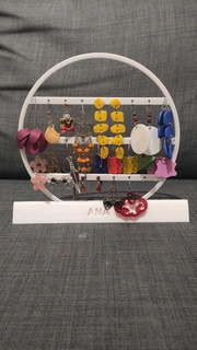 circular ring display name earrings hoops jewelry 3d print model - Mito3D