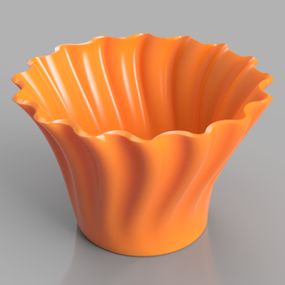 circolare ondulato pentola tazza giardino bonsai fiori 3d print model - Mito3D