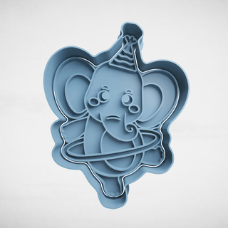circus elephant cookie cutter cutters stl molds 3d print model - Mito3D