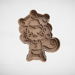 circus monkey cookie cutter cutters stl molds 3d print model - Mito3D