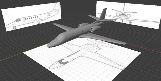 citación ii avión modelo 3d print model - Mito3D