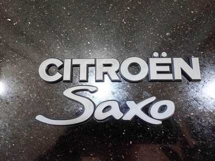 Citreon saxo mongrama distintivo monograma sigle logotipo decreto uno panda 106 Peugeot Citroen carro jdm turbo 3d print model - Mito3D