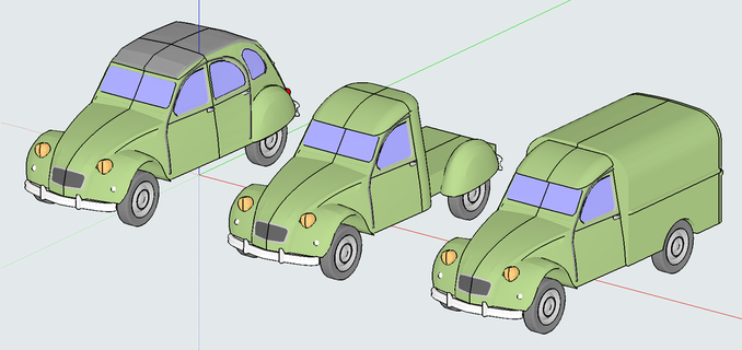 Citroen 2cv carro corpo veículos transporte 3d print model - Mito3D