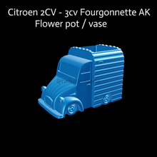 citroen 2cv - 3cv fourgonnette ak flower pot vase flowerpot gadget 3hp furniture design 2hp decoration citro 3d print model - Mito3D