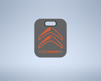 Citroen Logo Emblem Schlüsselbund Schlüsselring psa Schlüssel Mode Design 3d print model - Mito3D