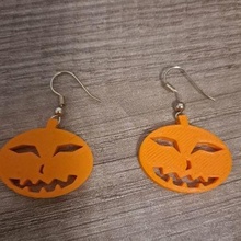 citrouilles d'halloween jewelry boucles d'oreilles halloween citrouille bijoux ice filament obstinate orange pumpkin earrings 3d print model - Mito3D