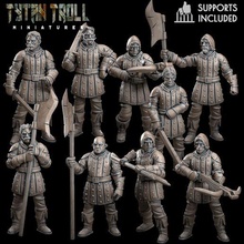 city guard bundle - pre-supported game dnd minature minis mini dungeons dragons 32mm tytantroll miniatures patreon guards fantasy 3d print model - Mito3D