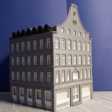 city house h0 ho architecture buildings flensburg scale building dermarkt tram 3d print model - Mito3D