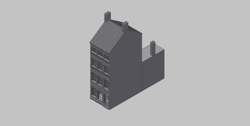 şehir evi kasaba ho ölçek ev kitle sekmesi h0 Modellbau modelleisenbahn modelleme binalar yapılar mimari 3D print model - Mito3D