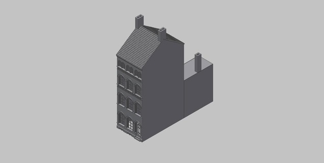 Stadthaus stadthaus ho Rahmen Haus masstab h0 Modellbau modelleisenbahn Modellieren Gebäude Strukturen Architektur 3d print model - Mito3D
