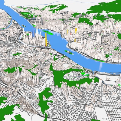 paisagem urbana seul sul coréia arquitetura 3d modelo urbano panorama horizonte digital arquitetônico projeto famoso marcos moderno cidade namsan torre planejamento decoração impressão coreano han rio geográfico turista atração metropolitana 3d print model - Mito3D