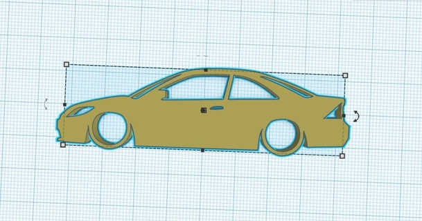 civic coupe em em2 7th gen silhouette keyring Various car 3d print model - Mito3D