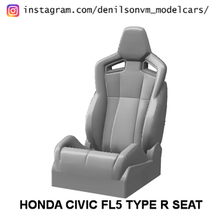 civic fl5 type r seat 1 24 scale 1 24 seat car seat banco civic type r fl5  3d print model - Mito3D