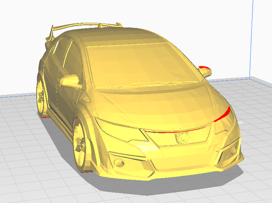 civic type r fk2 cars usa 2024 3d print model - Mito3D