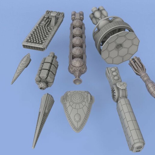civil flotte miniature Starships jeu poussée étoile guerres armada 3D print model - Mito3D
