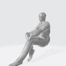 civil chico sentado vistiendo chaleco caquis apoya 3d print model - Mito3D