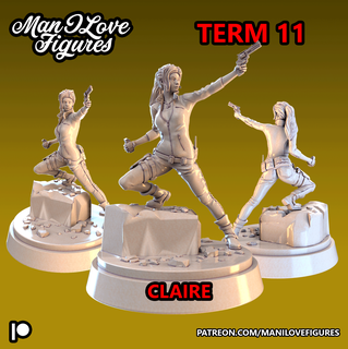 Claire mini jogos tampos mesa miniaturas stl resina impressora fêmea 3d print model - Mito3D
