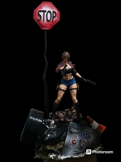 claire redfield restwert böse diorama kunst bewohner video juego pelicula serie zombies tot leben 3d print model - Mito3D