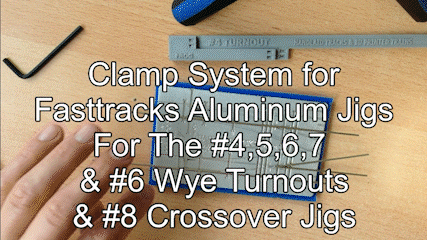 clamp system fasttracks aluminum jigs 4 5 6 7 & wye turnouts 8 crossover model train jig 3d print model - Mito3D