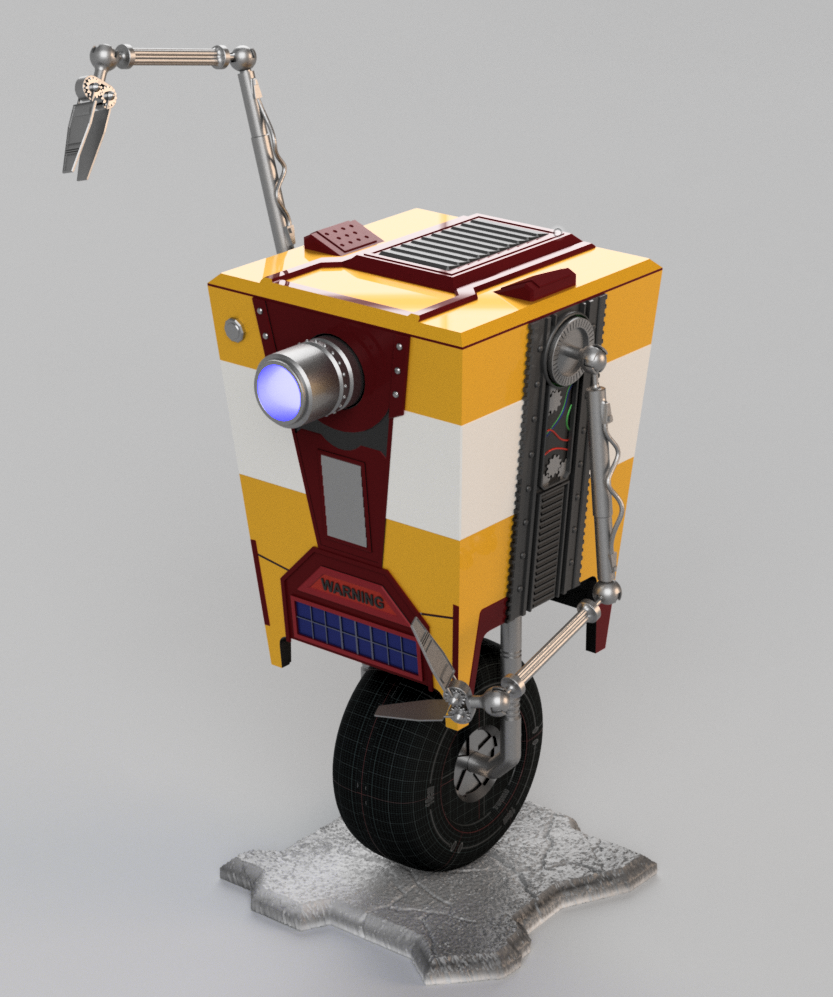 claptrap cl4p-tp robot - palomera cajon macetero brazos articulado por partes home borderlands cine moda maceta 3D print model - Mito3D