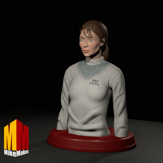 clarice starling - silence lambs 3d model hannibal lector horror movie slasher film replica statue figure bust 3d print model - Mito3D