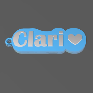 clari keychain article earrings woman girl clari name pendant luxury nice keys accessory  3d print model - Mito3D