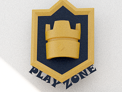 clash royal logo crown wall dough key ring clans games setup gaming keychain corona play zones 3d print model - Mito3D