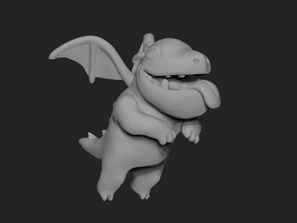 clash royale baby dragon clans video game creatures 3d print model - Mito3D