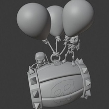 scontro royale scheletro barile gioco c ash clash 3d print model - Mito3D