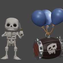 clash royale skeleton game barrel 3d print model - Mito3D