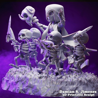 clash royale witch - skeleton 3d print diorama model 3d print model - Mito3D