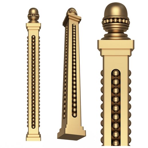 classico balaustra 03 architettura scala pilastro colonna arredamento newel intaglio ornamento barocco cnc architettonico balaustre 3D print model - Mito3D