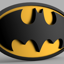 clássico batman logotipo 1989 peito símbolo curvado multi color impressão moda cosplay traje emblema 3d print model - Mito3D
