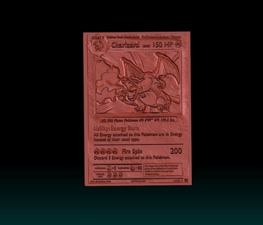 classico charizard carta alto poli Pokemon tcg 3d Stampa 3d print model - Mito3D