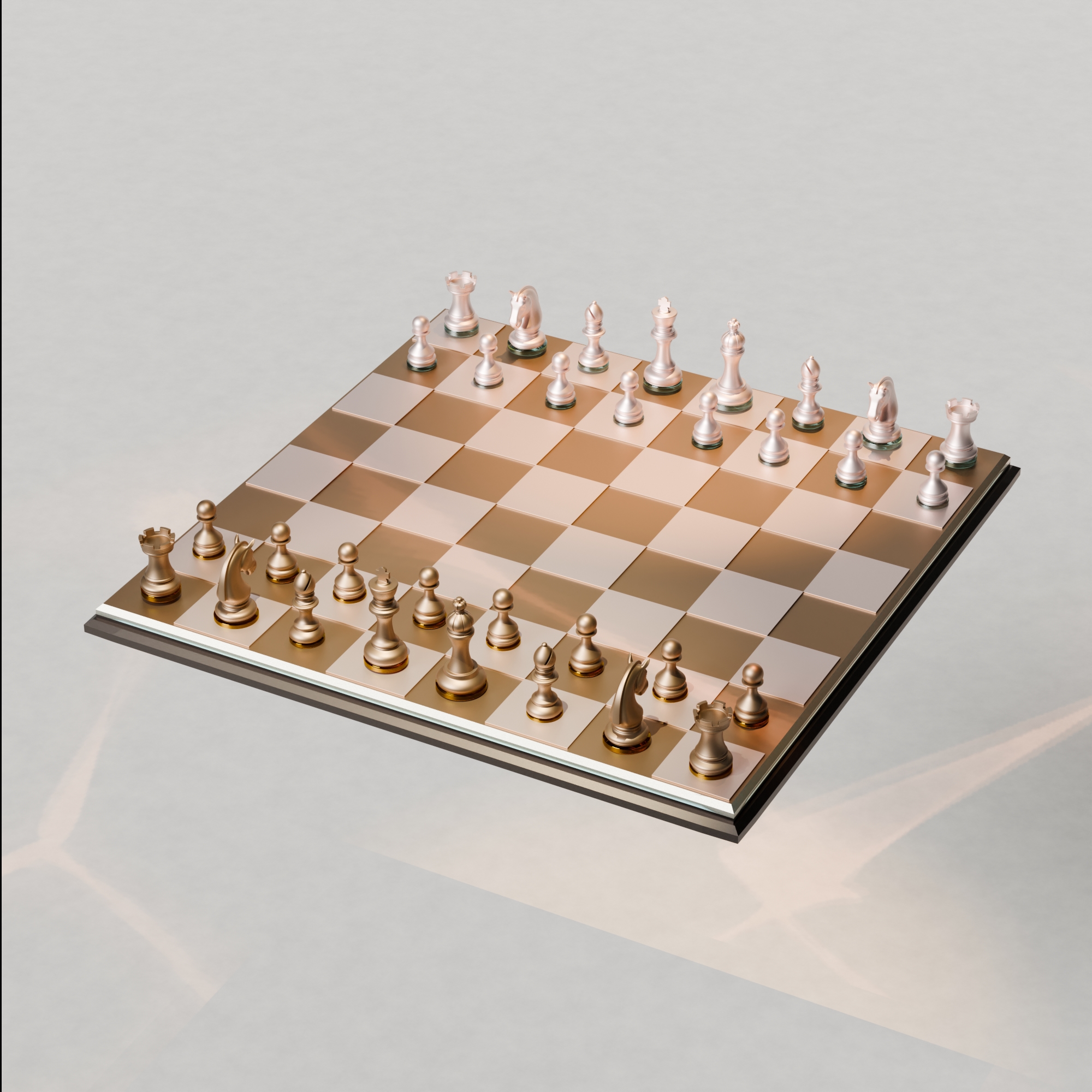 classic chess set game tridimen studio board games luxury design traditional 3D print model - Mito3D