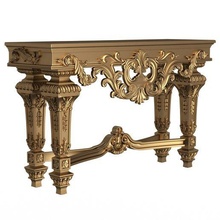 clásico consola mesa 01 arquitectura tallado decoración ornamento barroco madera 3dmodel cnc ornamental mueble interior 3d print model - Mito3D