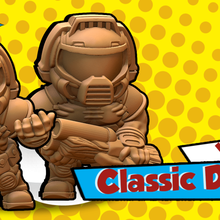 classique doomguy jeu jouet miniature doom slayer mignon chibi 3d print model - Mito3D