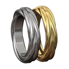 clássico Duplo trançado corda anel 3d impressão modelo joalheria Casamento noivado discreto moda imprimível ouro prata jóias esterlina luxo acessórios moderno minimalista simples 3d print model - Mito3D