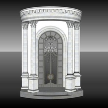 clássico fachada 002 casa coluna arte 3d print model - Mito3D