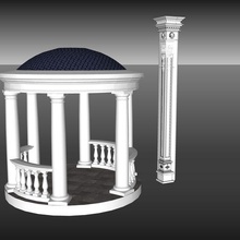 clásico fachada 004 casa columna Arte 3d print model - Mito3D