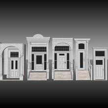 classic facade 009 house column art entrence 3d print model - Mito3D
