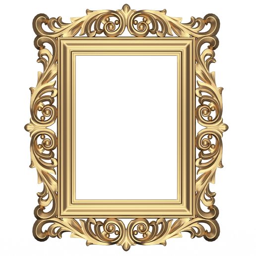 classic frame 03 architecture picture carved baroque mirror decor cnc antique luxury art carving 3D print model - Mito3D