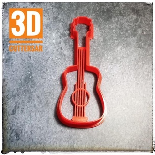 classique guitare biscuit coupeur stl fondant froid porcelaine 3d print model - Mito3D